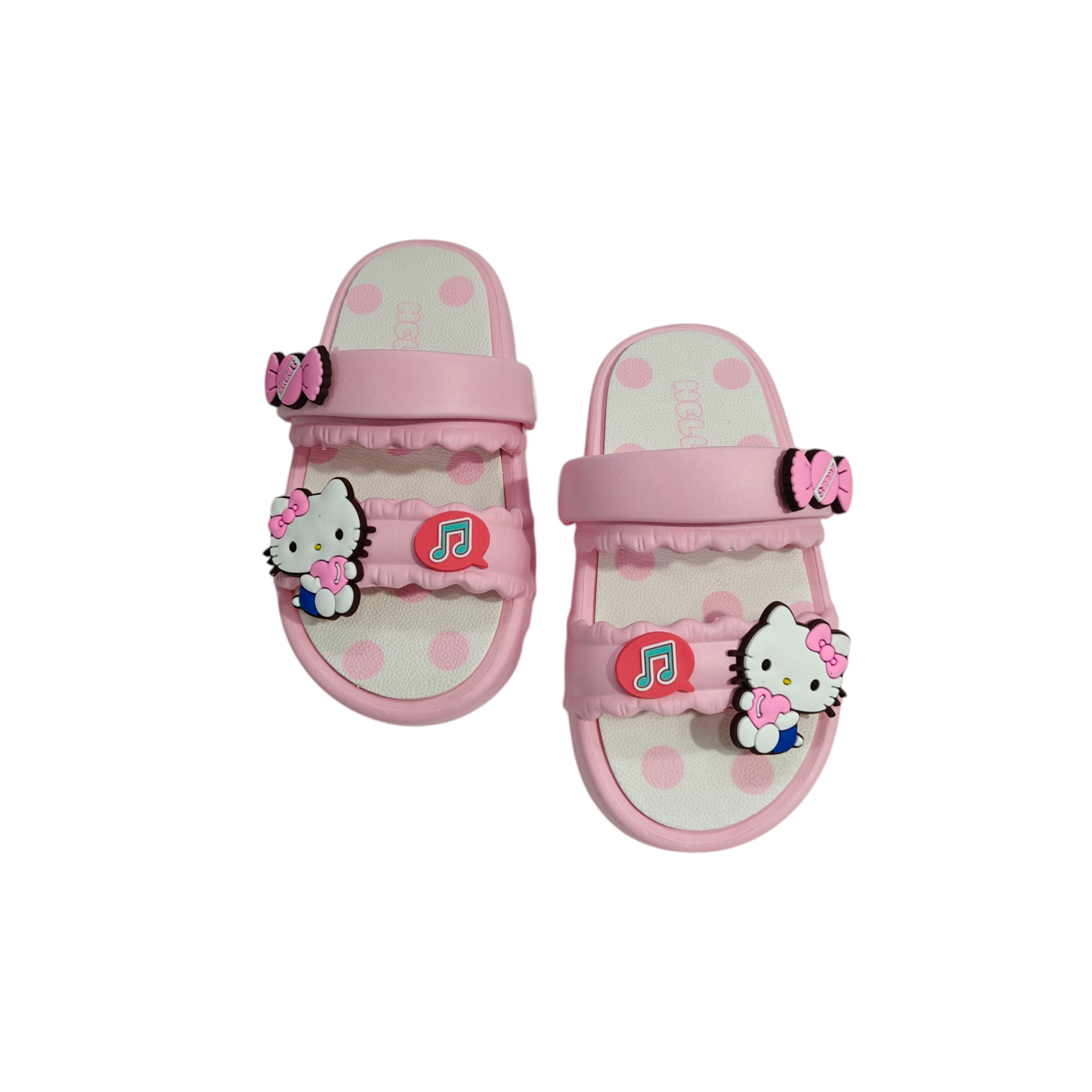 KITTY APPIQUE SANDAL STYLE CLOGS - LIGHT PINK
