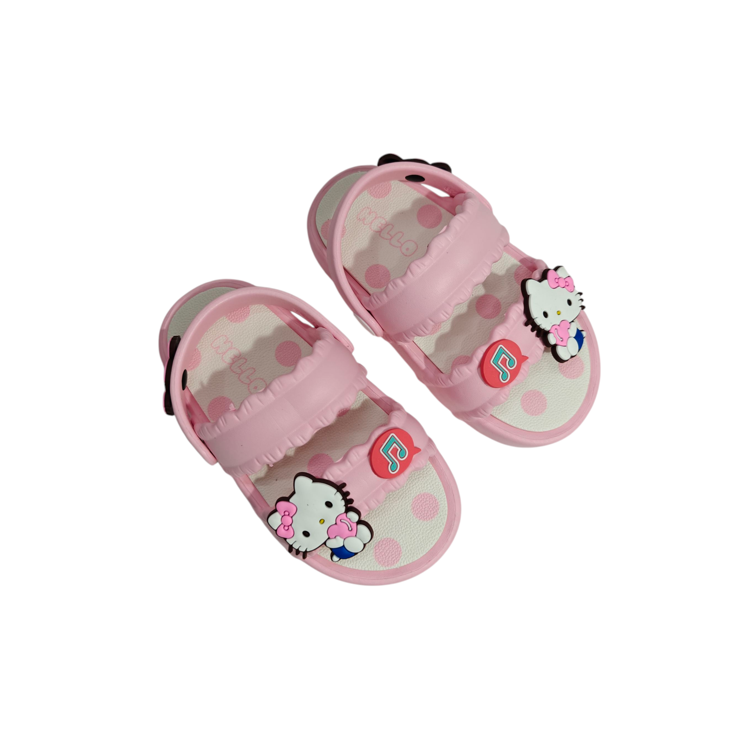 KITTY APPIQUE SANDAL STYLE CLOGS - LIGHT PINK