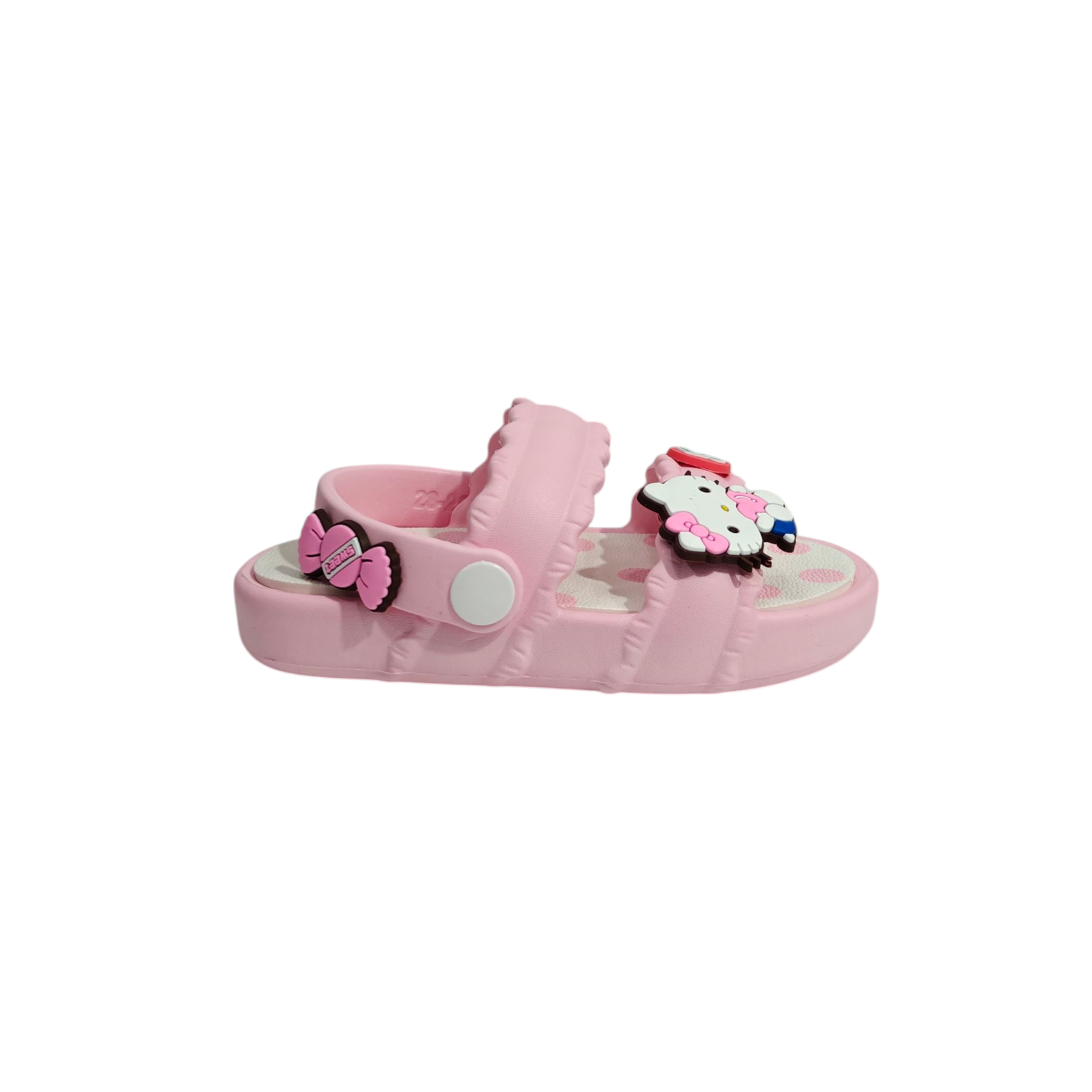 KITTY APPIQUE SANDAL STYLE CLOGS - LIGHT PINK