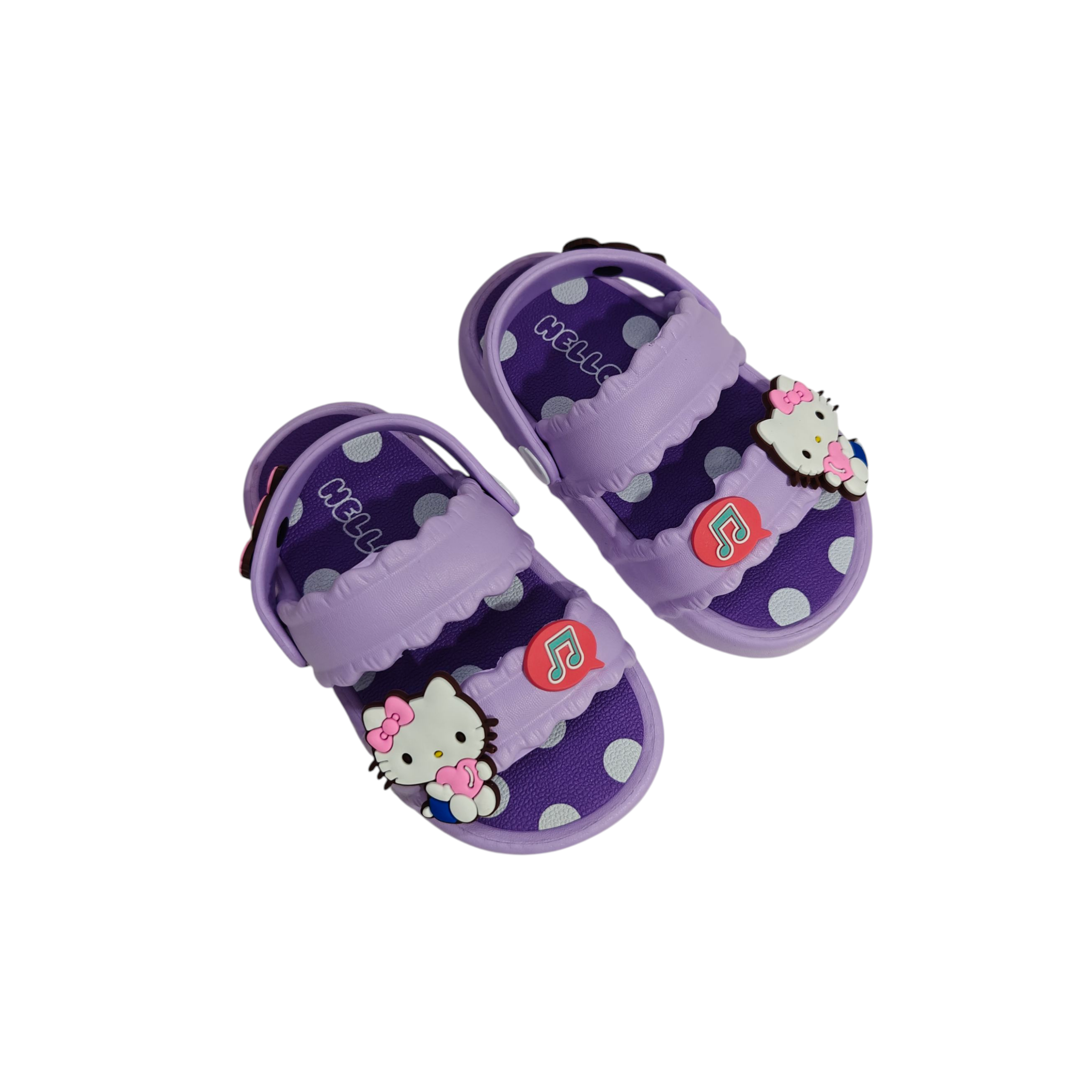 KITTY APPIQUE SANDAL STYLE CLOGS - PURPLE