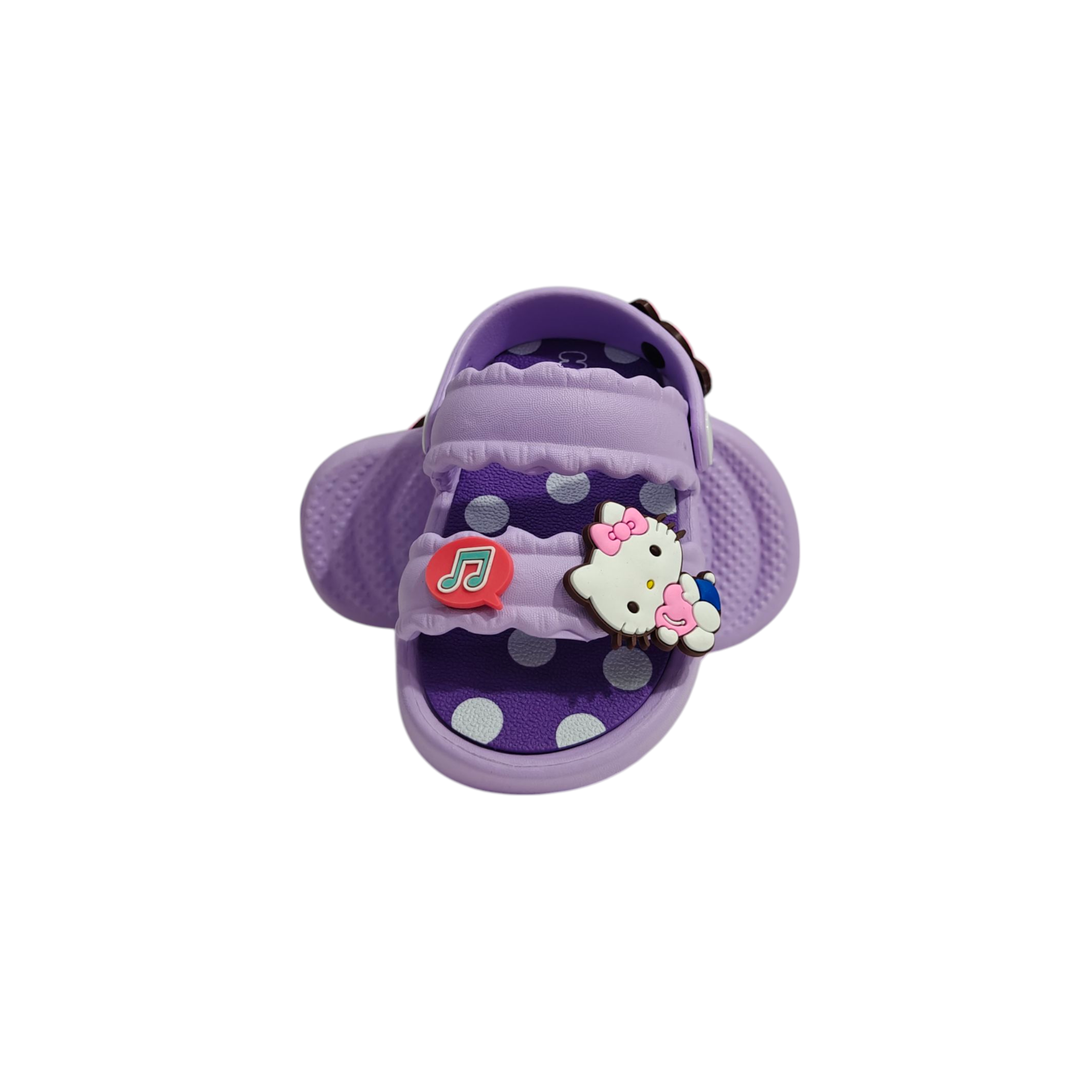 KITTY APPIQUE SANDAL STYLE CLOGS - PURPLE