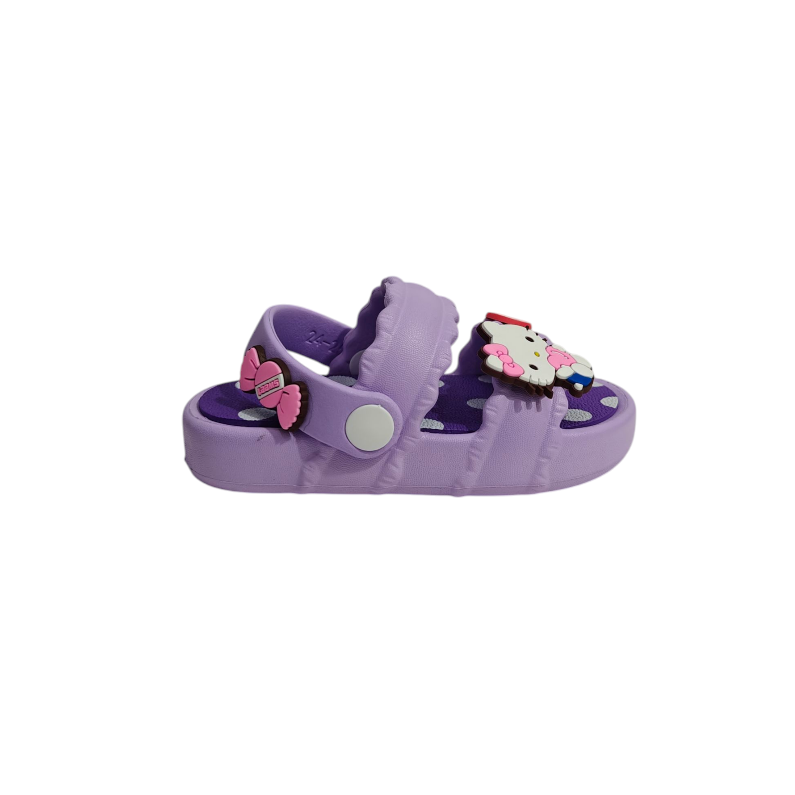 KITTY APPIQUE SANDAL STYLE CLOGS - PURPLE