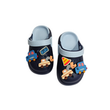 VEHICLE APPIQUE SANDAL STYLE CLOGS - NAVY