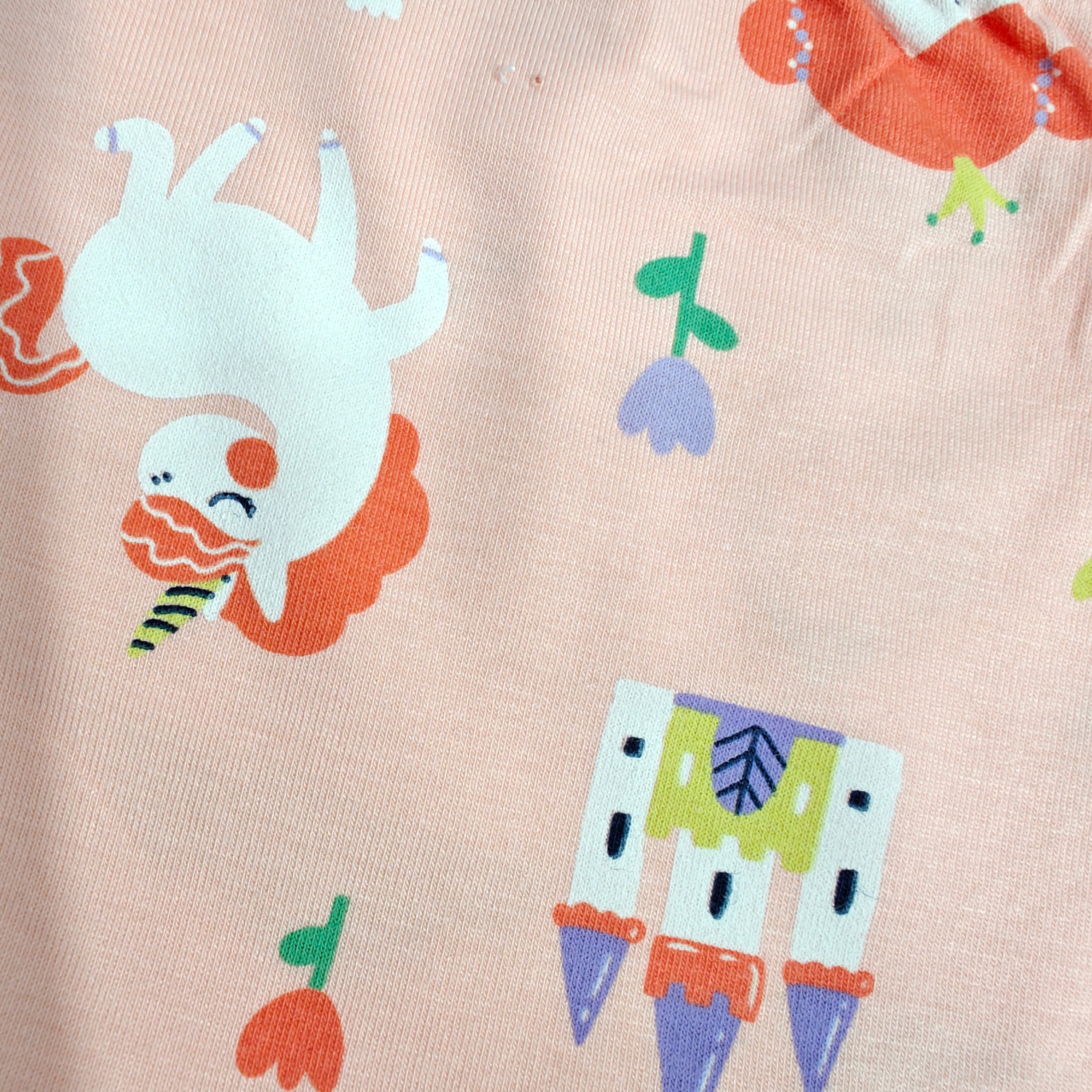 RAINBOW & UNICORN PRINT PACK OF 2 PANTIES - PEACH & PURPLE