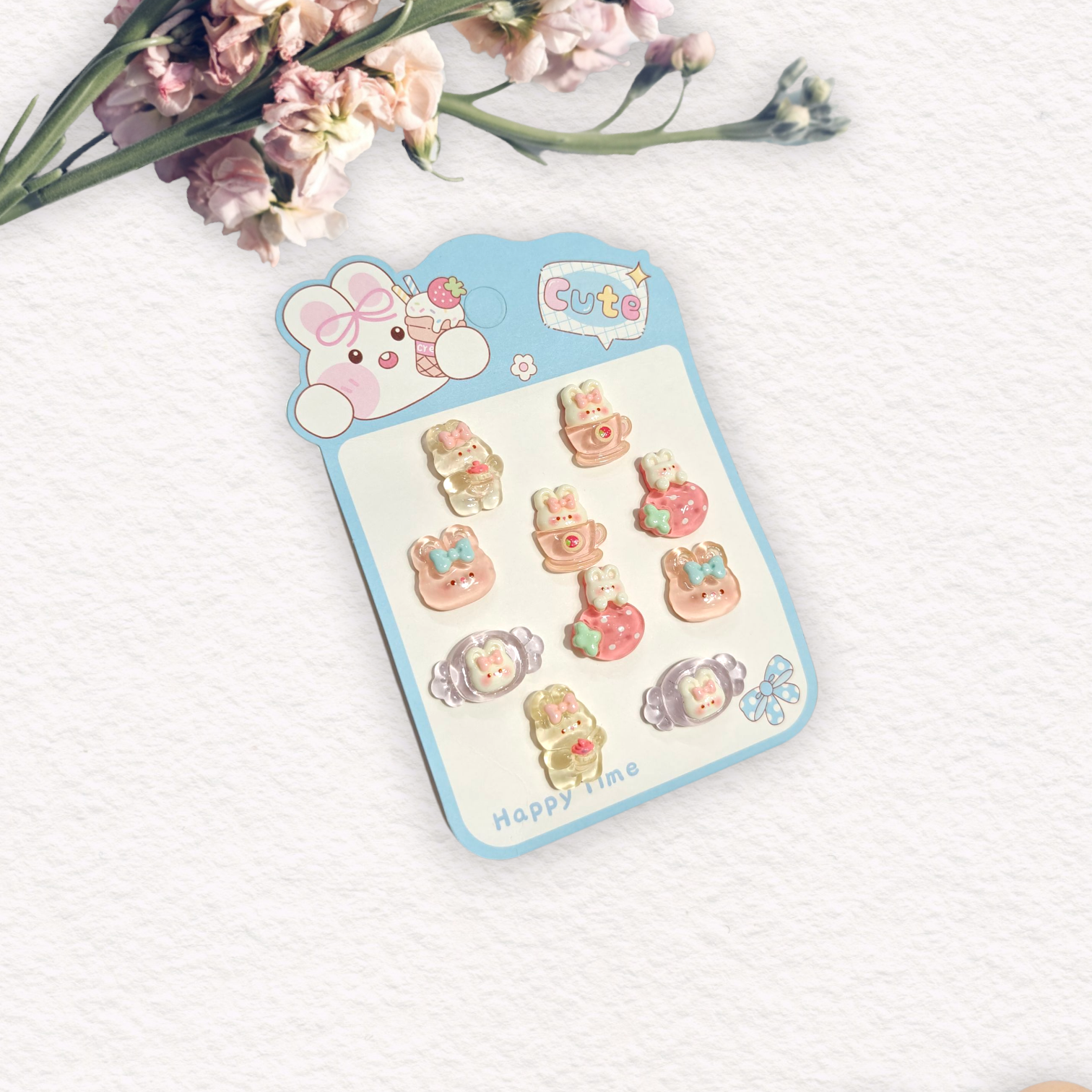 CUTE CARTOON HAIR TIES PACK OF 10 - MULTI COLOR