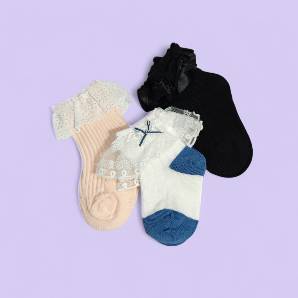 PACK OF 3 FRILL DETAILED ANKLE LENGTH SOCKS - MULTI COLOR