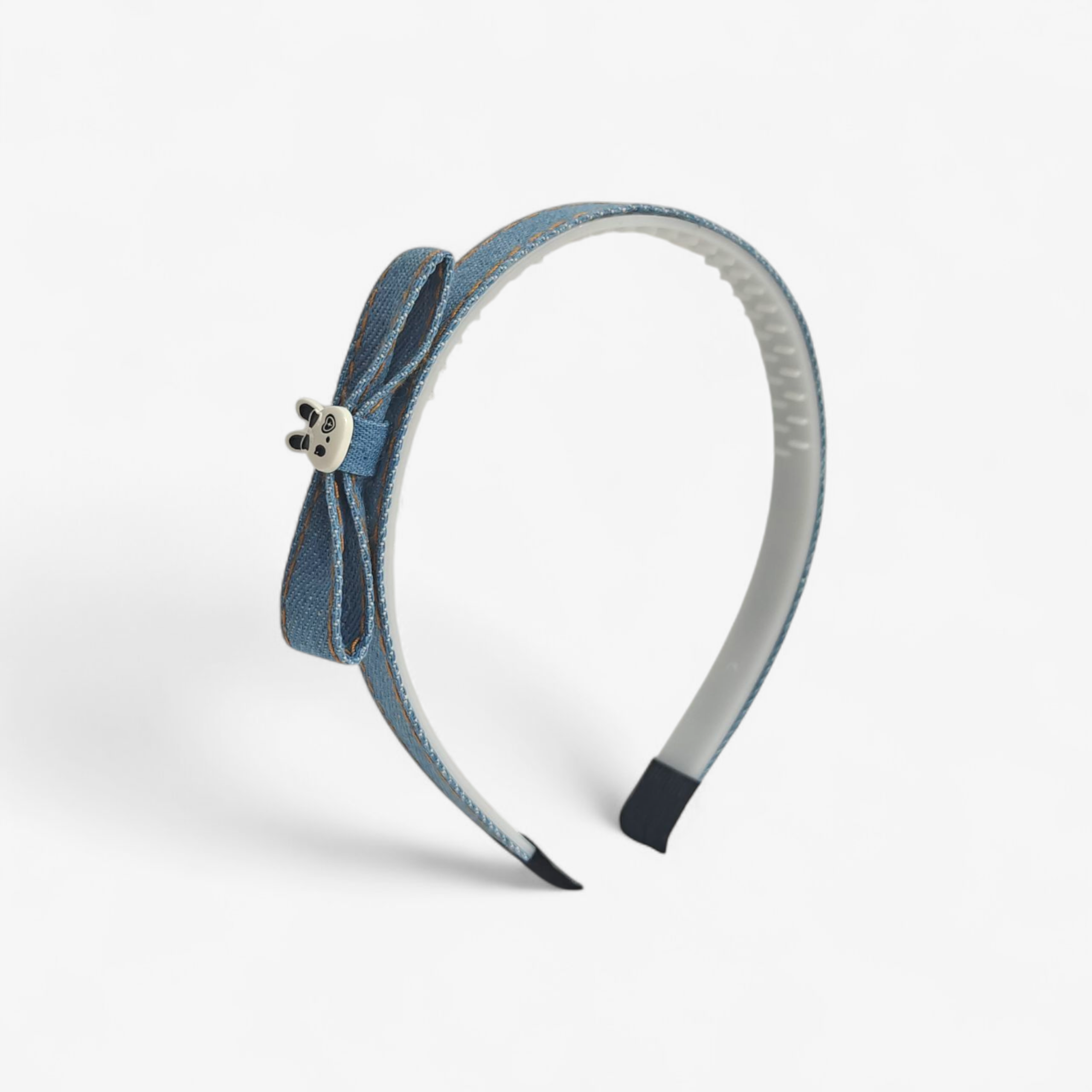 BUNNY & BOW APPLIQUE DENIM HAIRBAND - BLUE