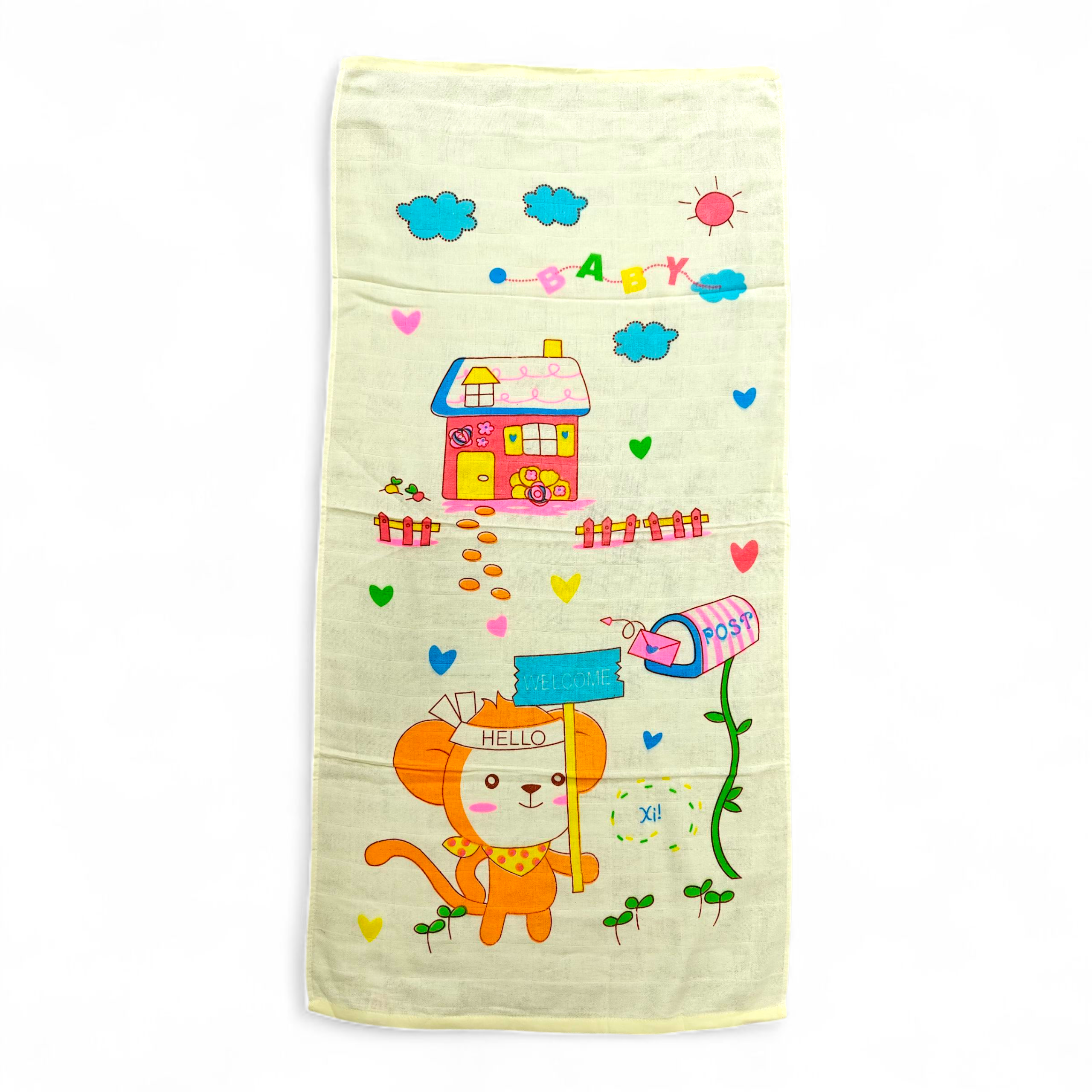 HOME PRINT MUSLIN TOWEL MEDIUM - YELLOW