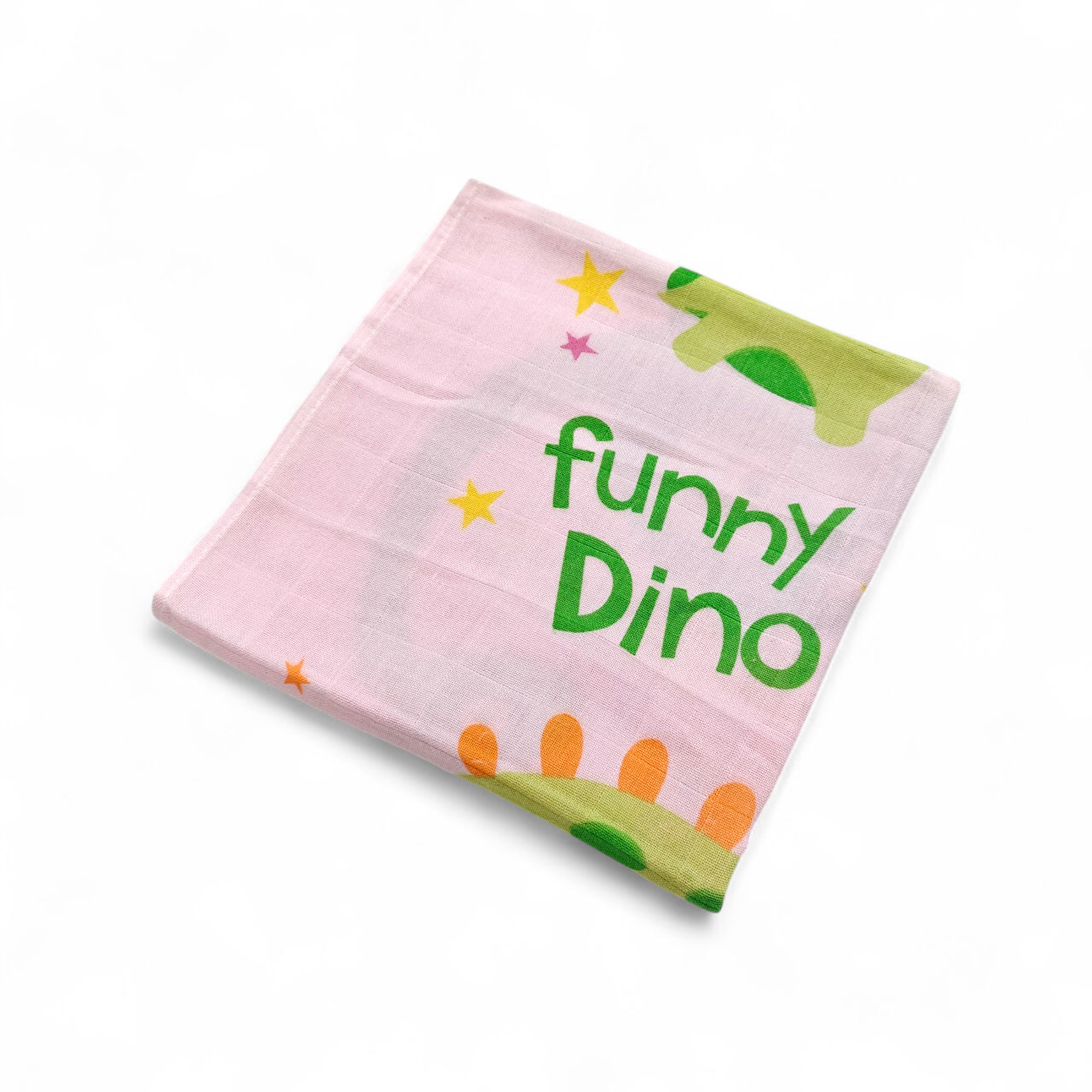 LITTLE DINO PRINT MUSLIN TOWEL MEDIUM - PINK
