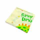 LITTLE DINO PRINT MUSLIN TOWEL MEDIUM - LEMON YELLOW