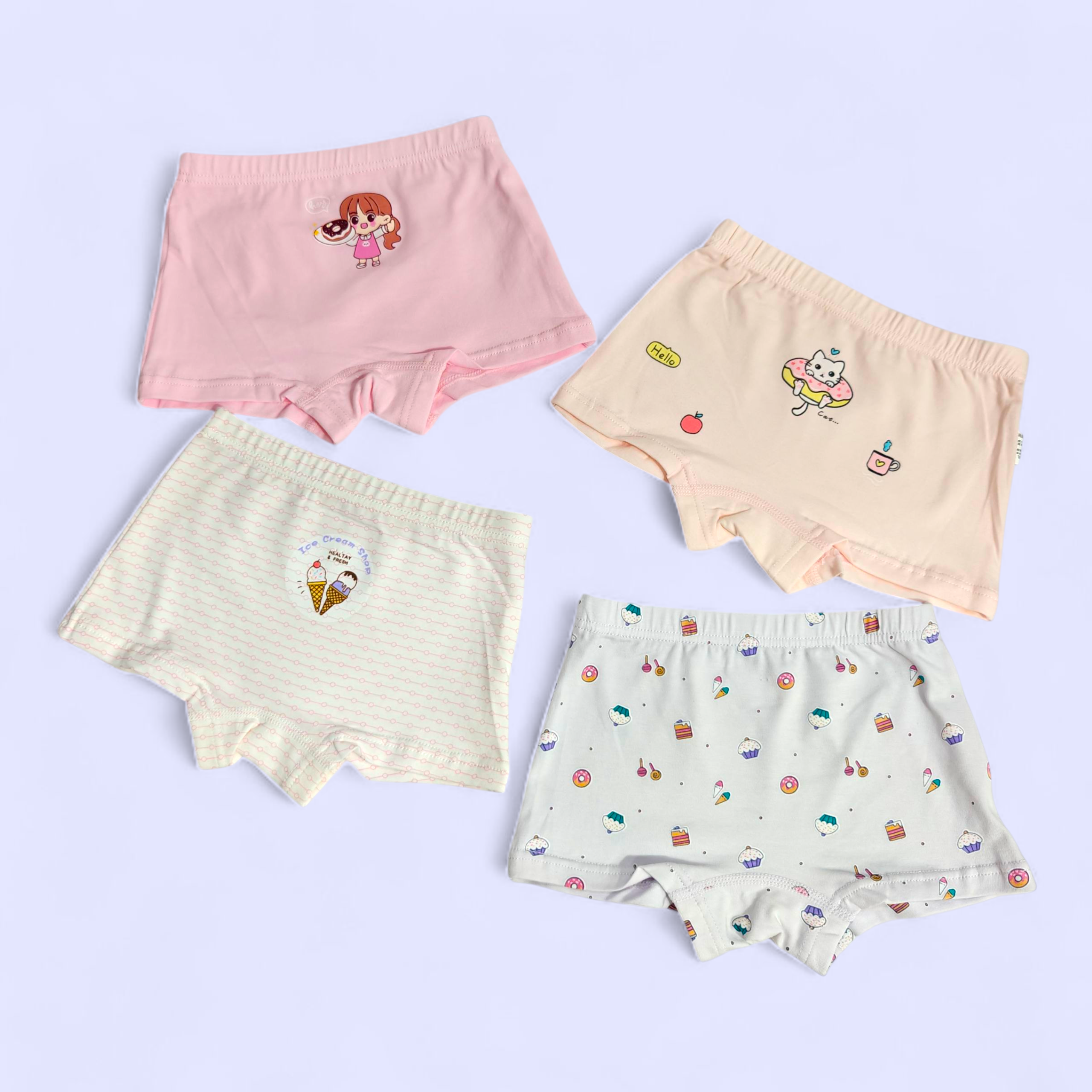 ASSORTED PACK OF 2 CARTOONS PRINTED PANTIES - MULTICOLOR