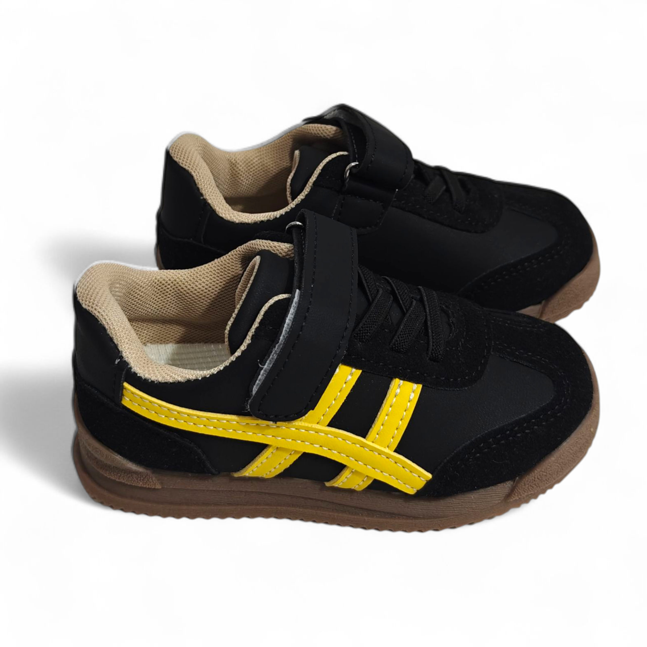 STRIPED SNEAKERS - BLACK & YELLOW