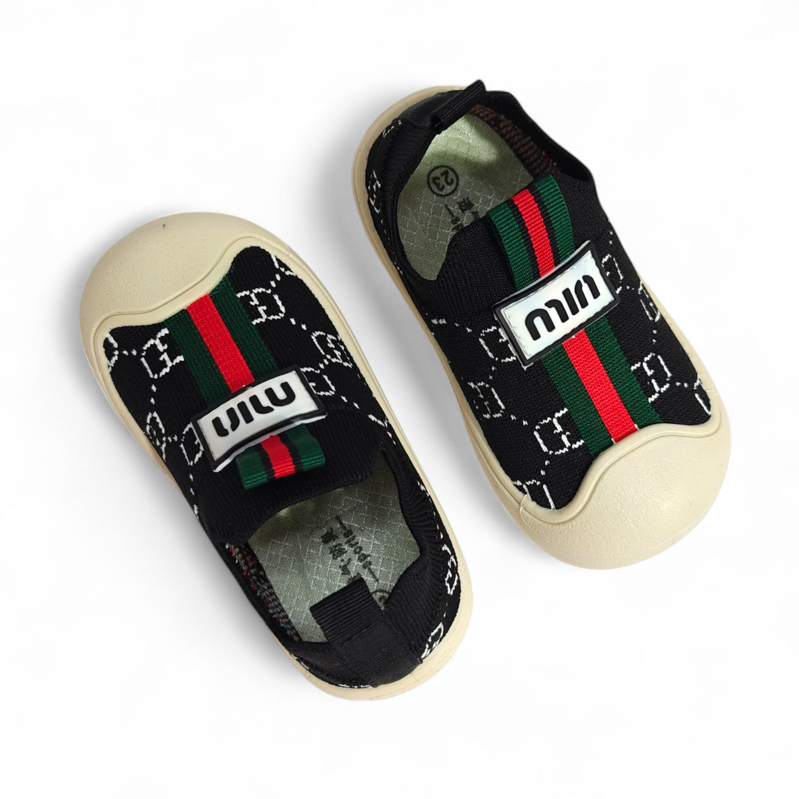 PRINTED SLIP-ON SHOES - BLACK