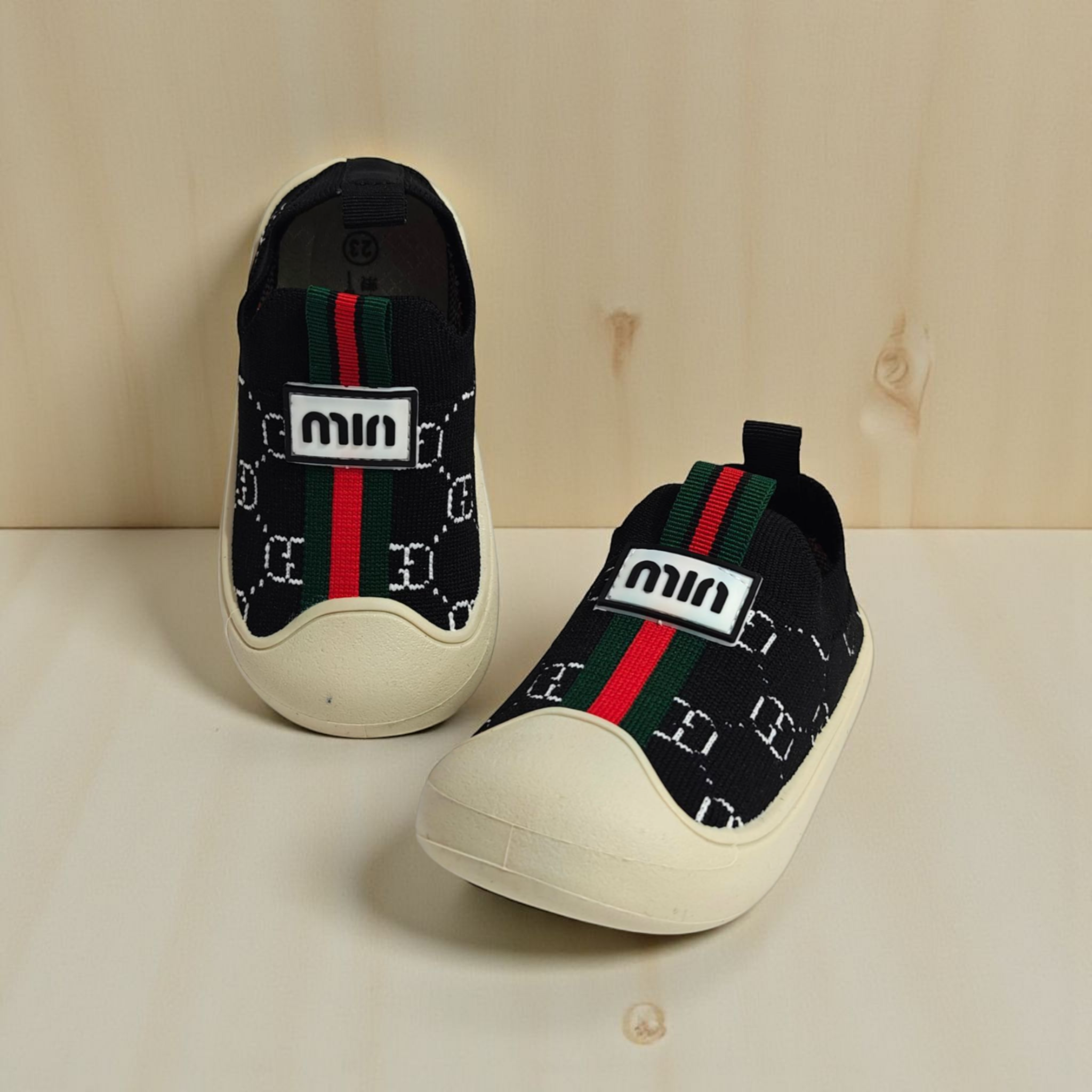 PRINTED SLIP-ON SHOES - BLACK