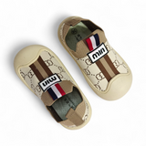 PRINTED SLIP-ON SHOES - BROWN