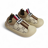 PRINTED SLIP-ON SHOES - BROWN
