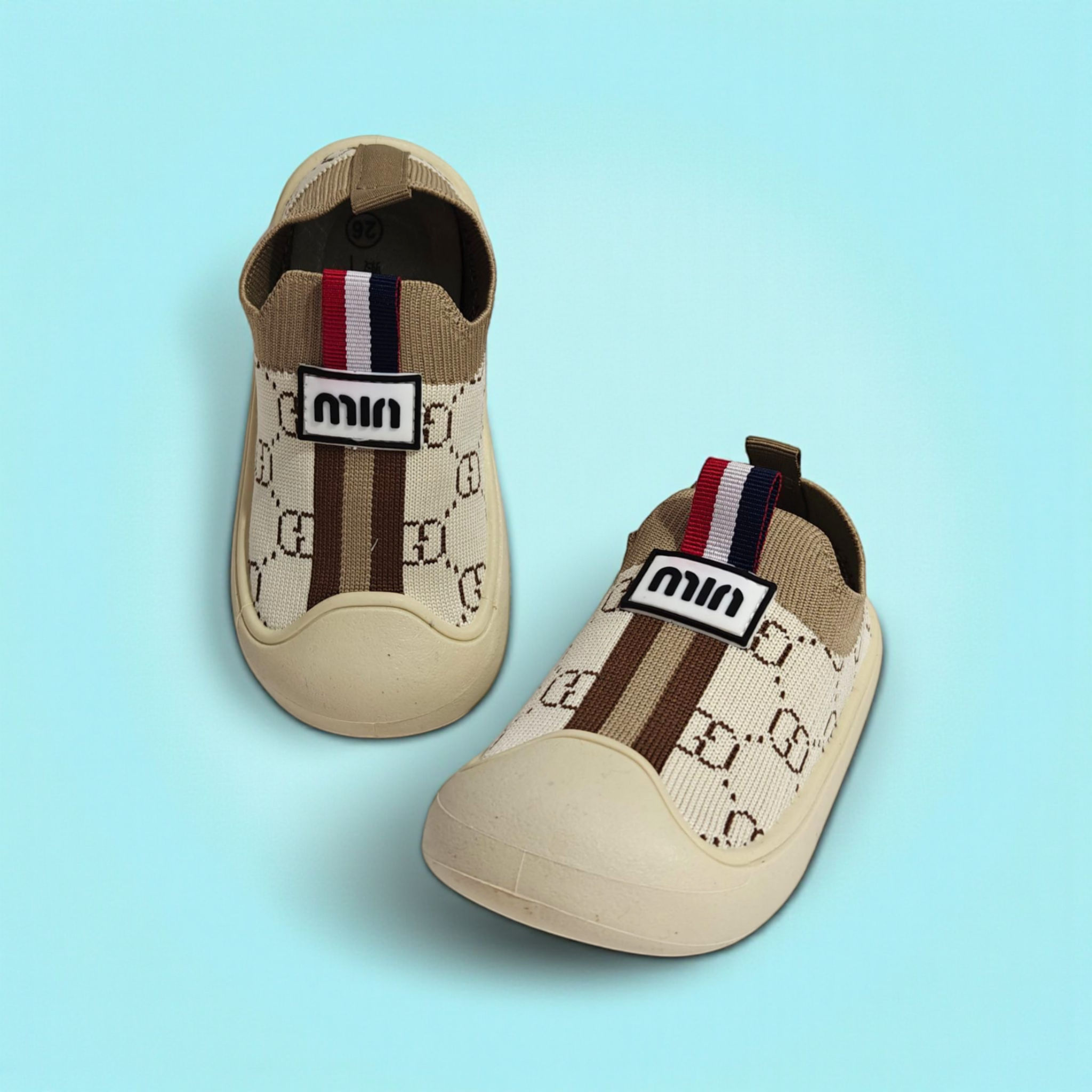 PRINTED SLIP-ON SHOES - BROWN