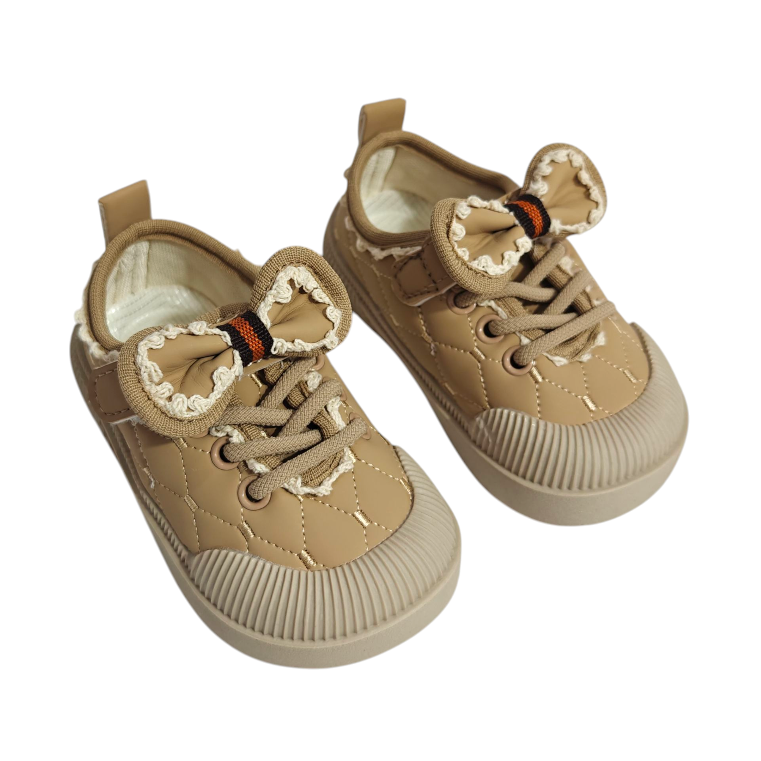 BOW APPLIQUE CASUAL SHOES - BROWN