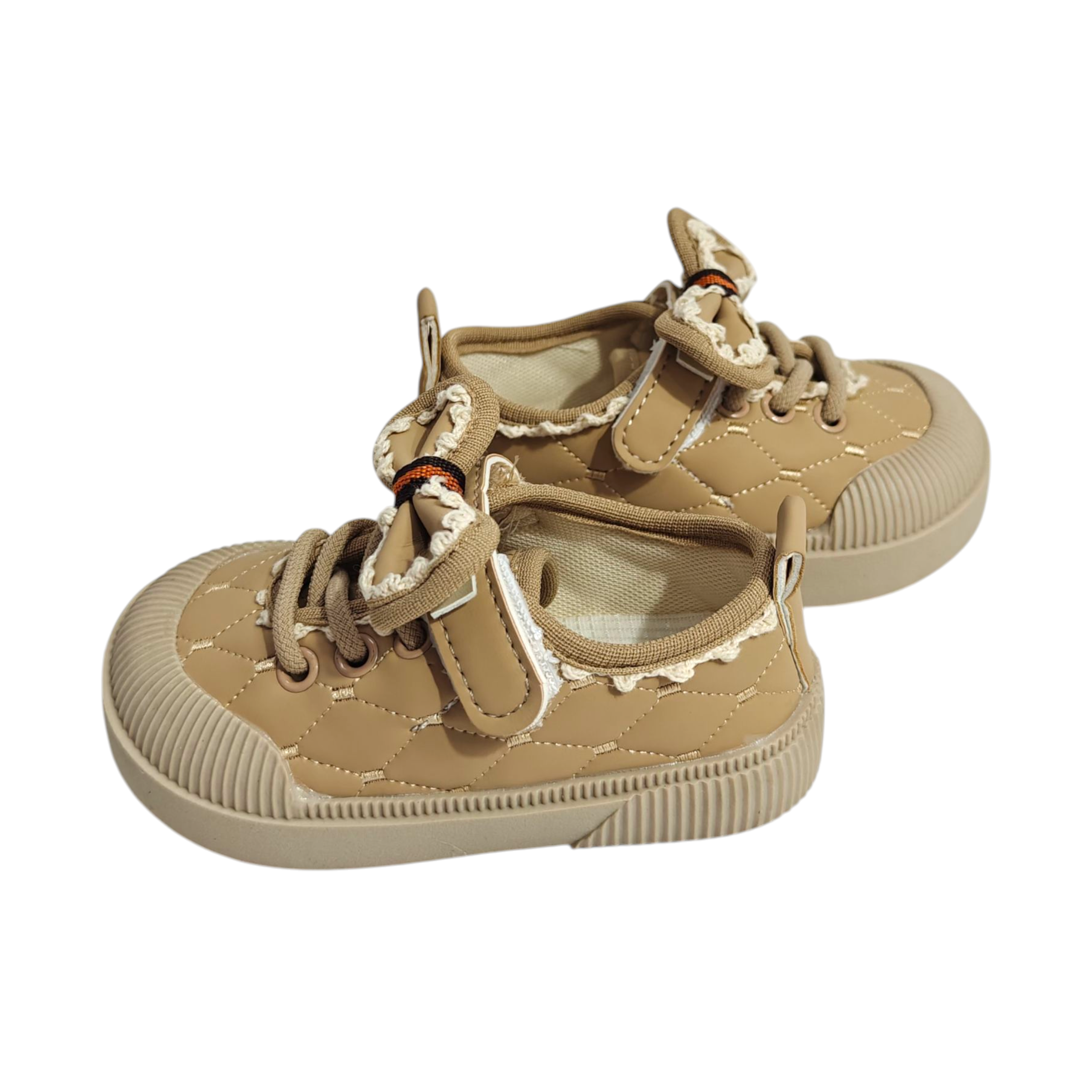 BOW APPLIQUE CASUAL SHOES - BROWN