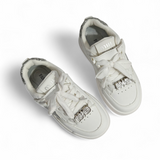STAR PATCH VELCRO SNEAKERS - WHITE & SILVER
