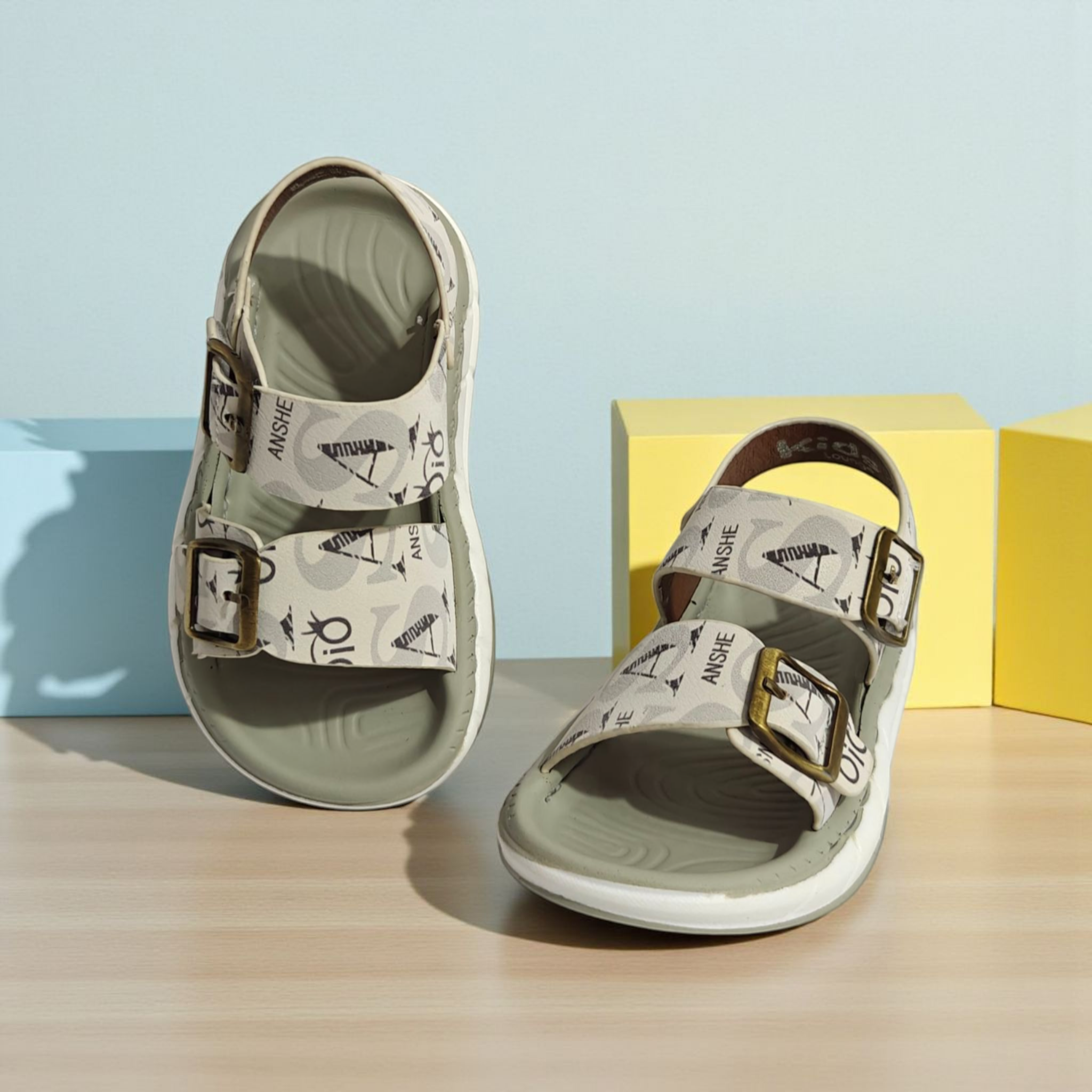 PRINTED SEMI-FORMAL SANDALS - WHITE