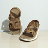 PRINTED SEMI-FORMAL SANDALS - BROWN