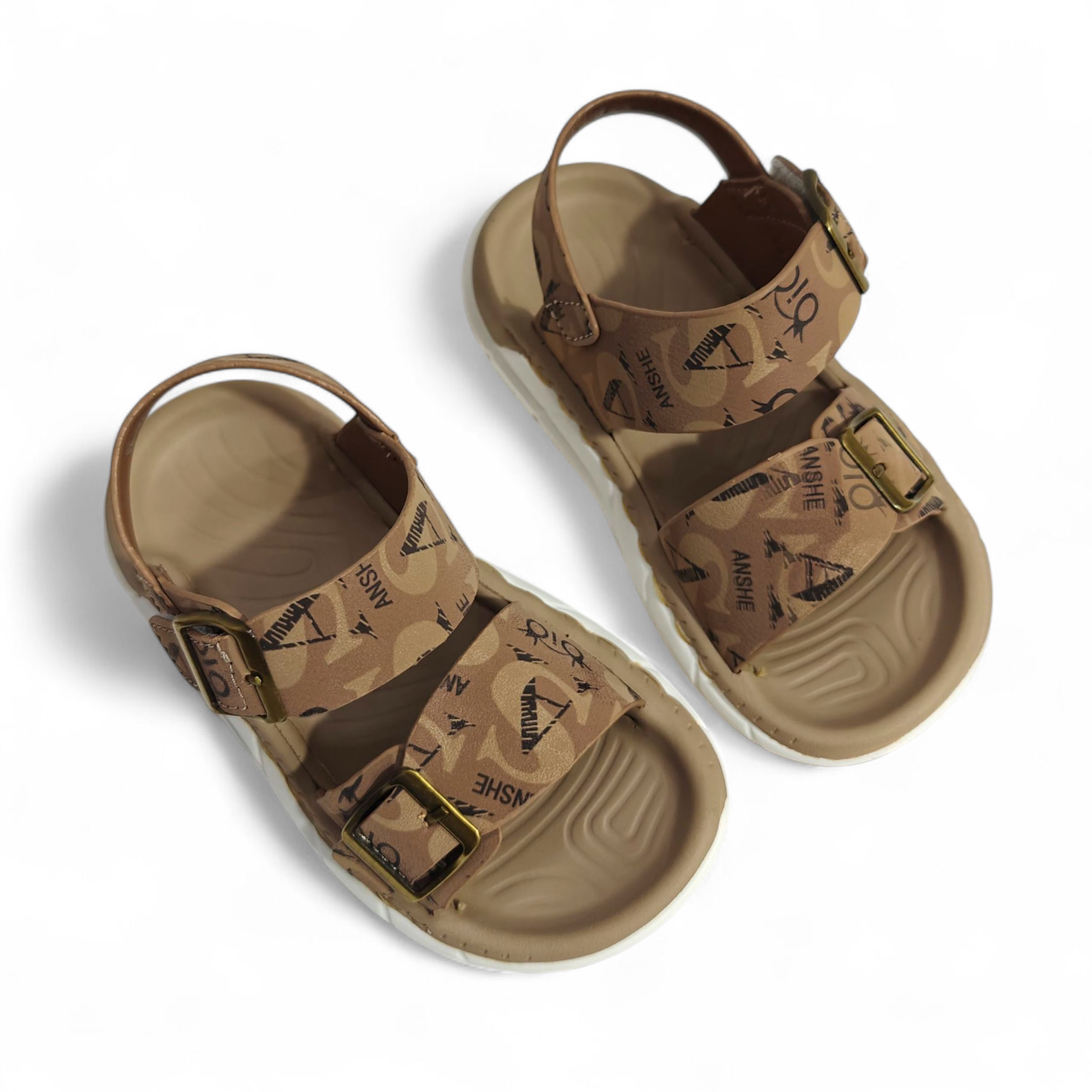PRINTED SEMI-FORMAL SANDALS - BROWN