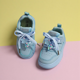 CHARM APPLIQUE VELCRO SNEAKERS - LIGHT BLUE