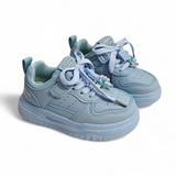 CHARM APPLIQUE VELCRO SNEAKERS - LIGHT BLUE