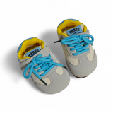 DUAL COLOR VELCRO SHOES - GREY & BLUE