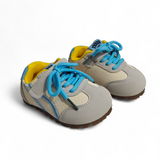 DUAL COLOR VELCRO SHOES - GREY & BLUE