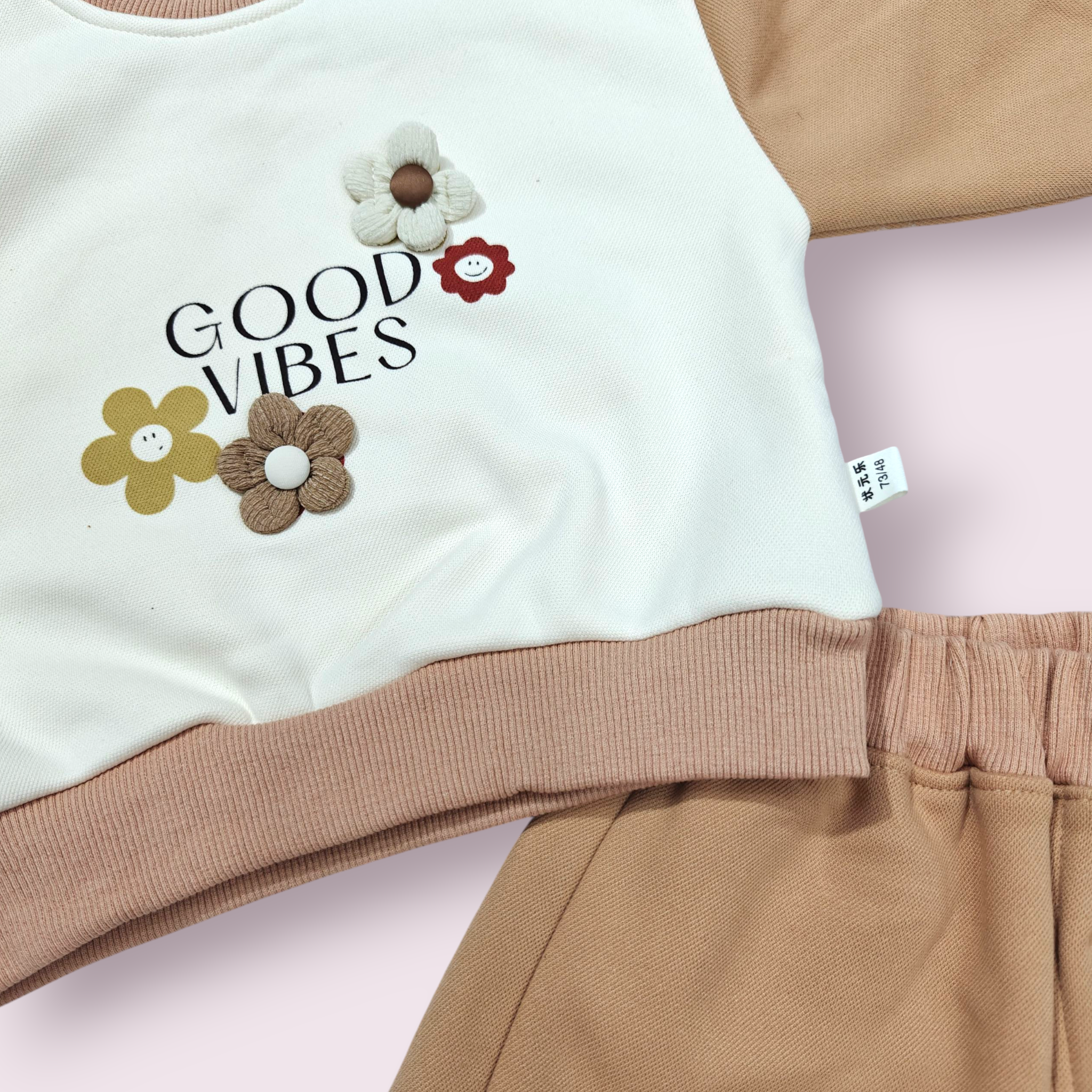 GOOD VIBES CO-ORDS SET - BEIGE
