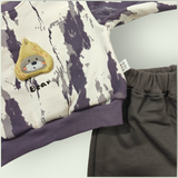 ABSTRACT PRINT WINTER CO-ORDS SET - GREY