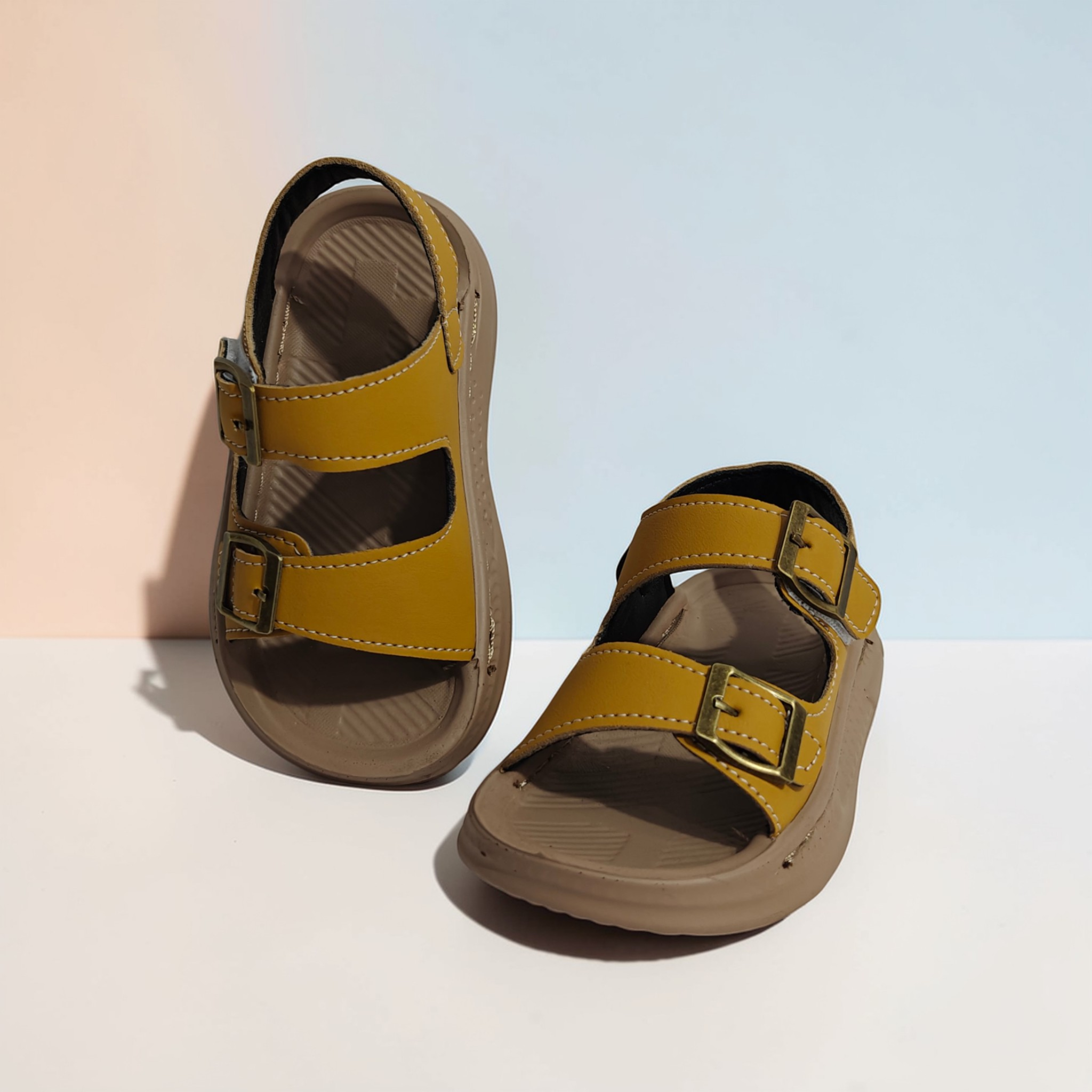 LITTLE RANGER BUCKLE SANDALS - MUSTARD YELLOW