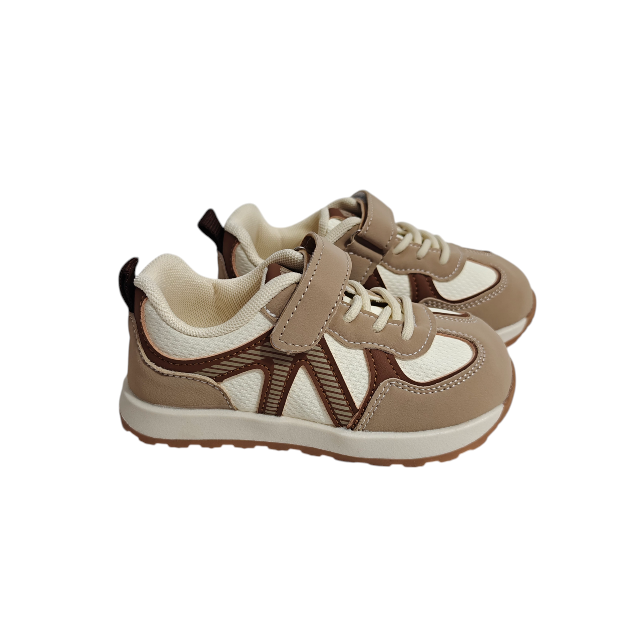 ZIG-ZAG DESIGN SNEAKERS - KHAKI