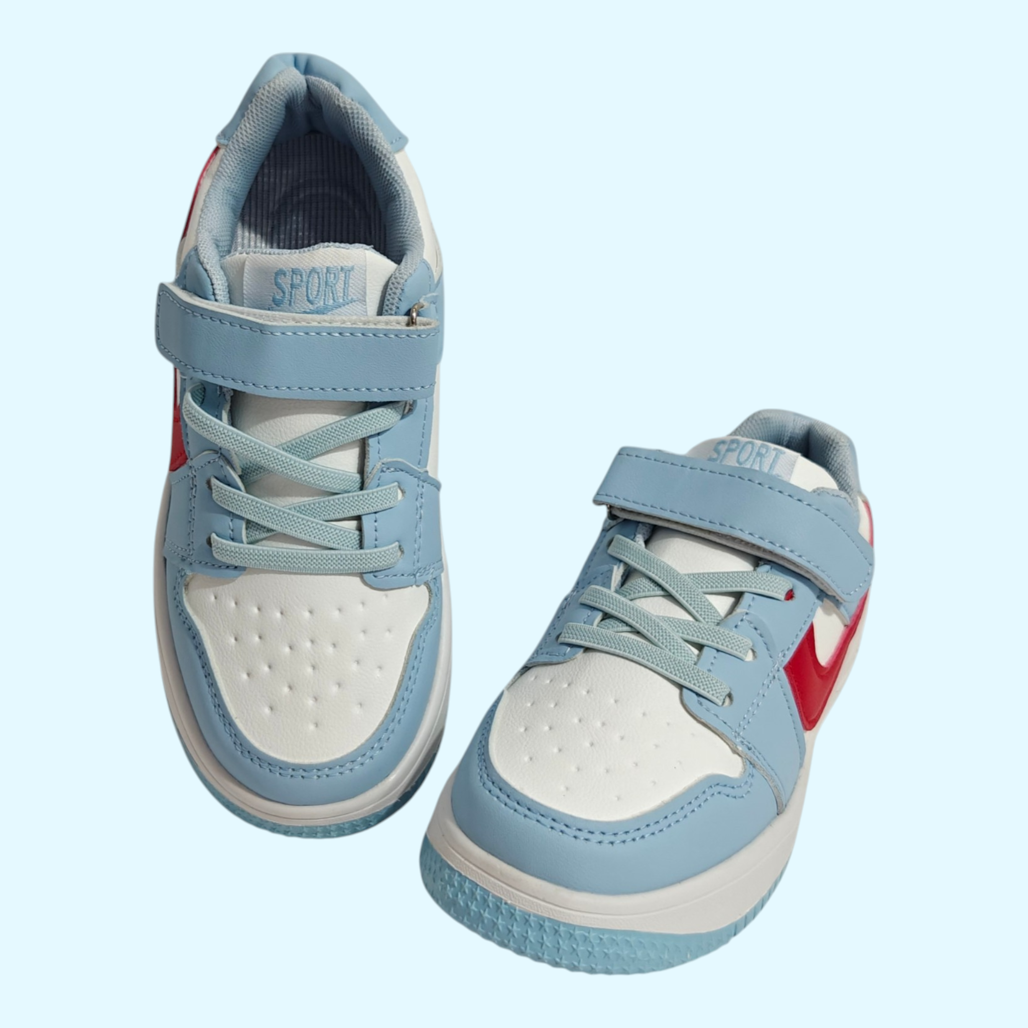 SIDE PATCH DETAILED SNEAKERS - LIGHT BLUE