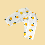 FRUIT PRINT BUTTON-UP MUSLIN NIGHTSUIT - WHITE