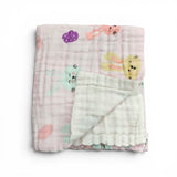 BUNNY PRINT 6 LAYERS 100% MUSLIN TOWEL SMALL - LIGHT PINK