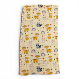 ANIMALS PRINT 6 LAYERS 100% MUSLIN TOWEL SMALL - YELLOW