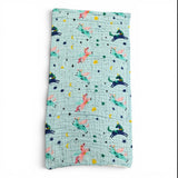 UNICORN PRINT 6 LAYERS 100% MUSLIN TOWEL SMALL - LIGHT BLUE