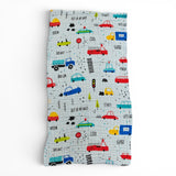 VEHICLE PRINT 6 LAYERS 100% MUSLIN TOWEL SMALL - BLUE