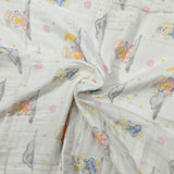 DOLL PRINT 6 LAYERS 100% MUSLIN TOWEL LARGE - WHITE