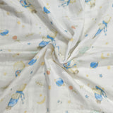 BEAR PRINT 6 LAYERS 100% MUSLIN TOWEL LARGE - WHITE