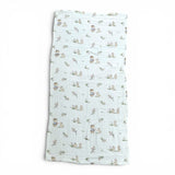 DUCK & BEAR PRINT 6 LAYERS 100% MUSLIN TOWEL LARGE - WHITE