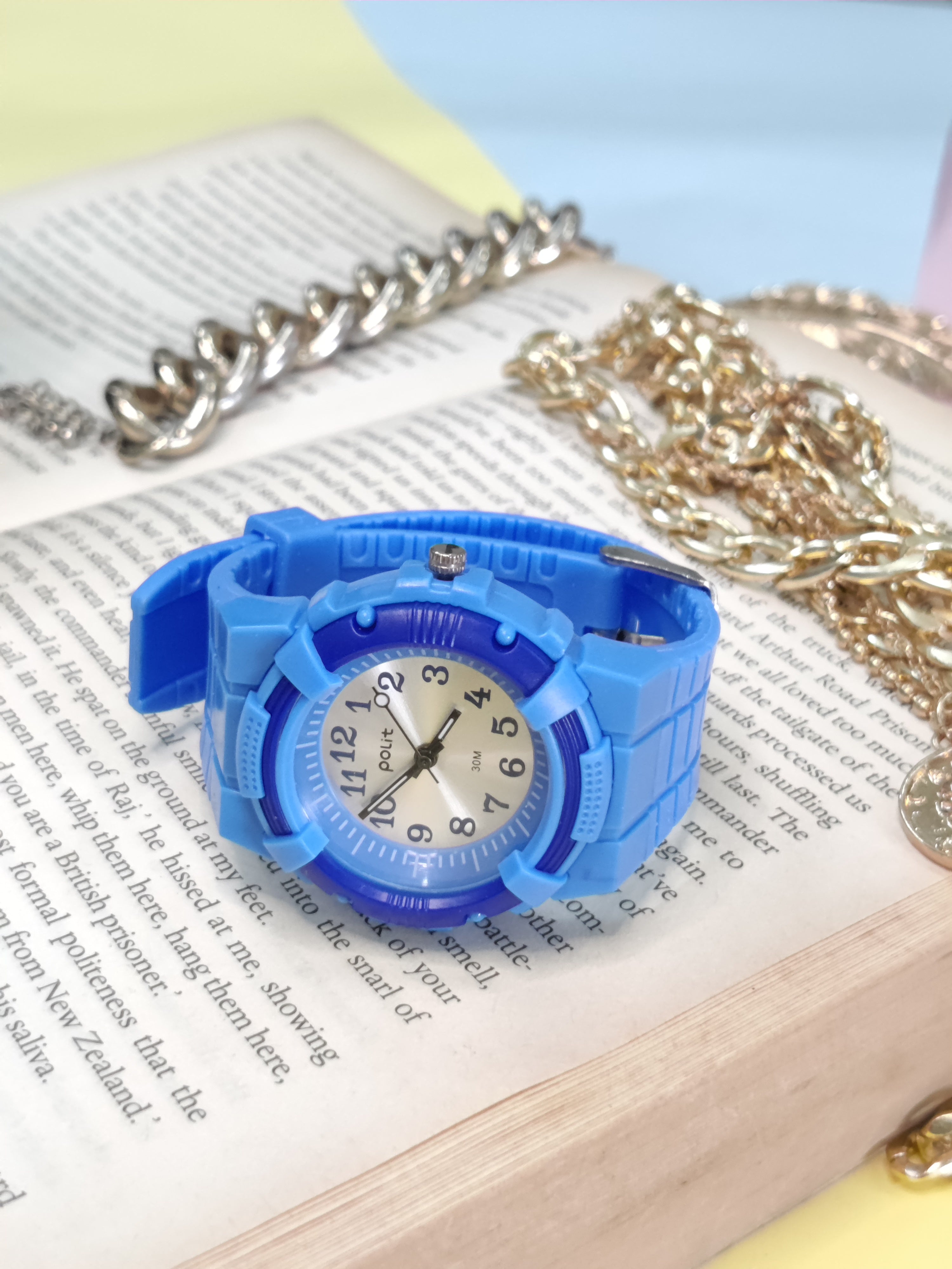 COSMIC DUAL COLOUR WRIST WATCH - BLUE