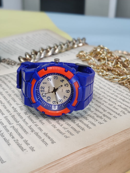 COSMIC DUAL COLOUR WRIST WATCH - BLUE & RED