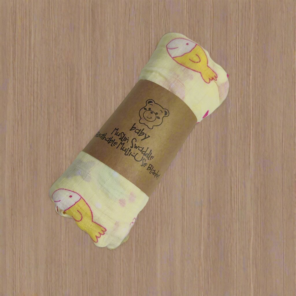 FISH PRINT MUSLIN SWADDLE - MULTICOLOUR