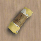 BEAR PRINT MUSLIN SWADDLE - YELLOW