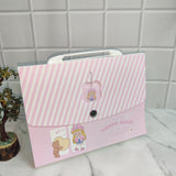 STRIPES WITH BABY DOLL PRINT FOLDER - PINK