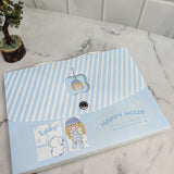 STRIPES WITH BABY DOLL PRINT FOLDER - BLUE